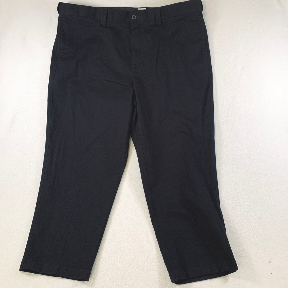 Oak Hill Premium Pants Men's 46x28 Black Stretch Cotton Blend Chino Trousers
